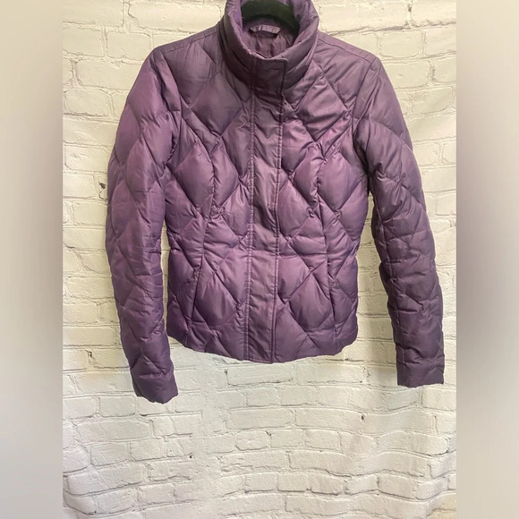 EDDIE BAUER Premium Goose Down Puffer Quilted Jacket Coat Women’s‎ Purple XS Y2K - Picture 4 of 11